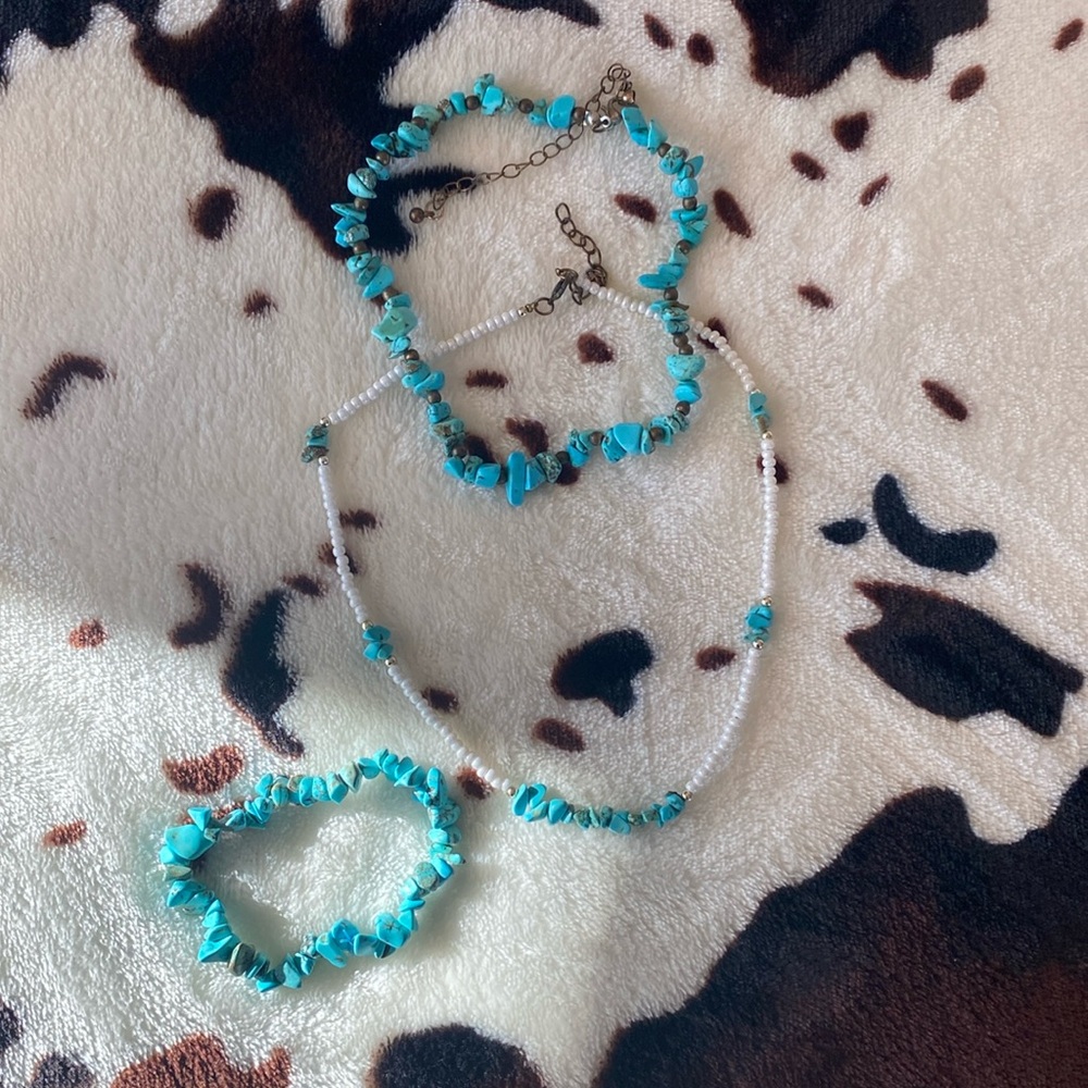 2/$20 Faux Turquoise Jewelry Set